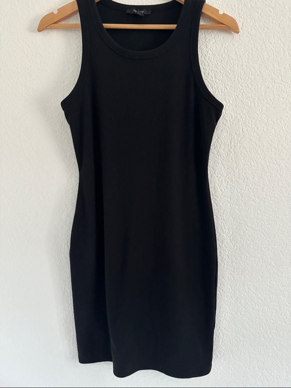 Forever 21 Black Ribbed T Shirt Mini Dress - Size Large - NWOT